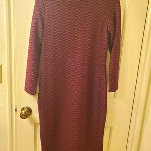 Calvin Klein long sleeved Plum dress